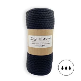 Coupon ZORB 3D coton biologique antimicrobien lourd 50 x 75 cm noir