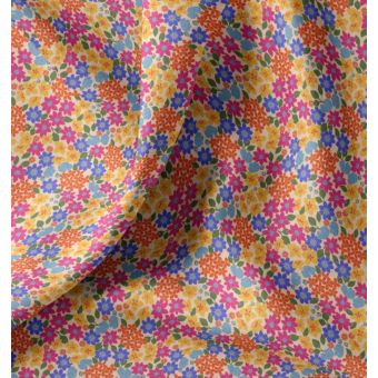 Tissu enduit fleurette multico