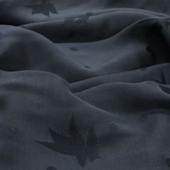 Tissu jacquard de viscose Streli bleu encre - Églantine et Zoé