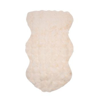 Tapis fausse fourrure écru 60x100cm