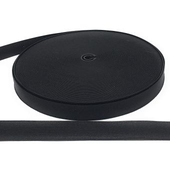 Elastique Plat Ceinture Couture 25 mm - Noir