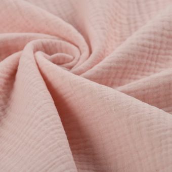 Tissu double gaze Gaby rose perle