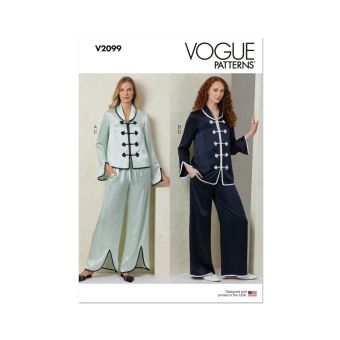 Patron Vogue V2099A haut et pantalon évasé femme XS au XXL
