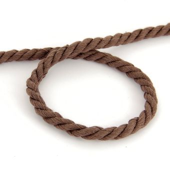 Cordon coton torsade marron 5mm