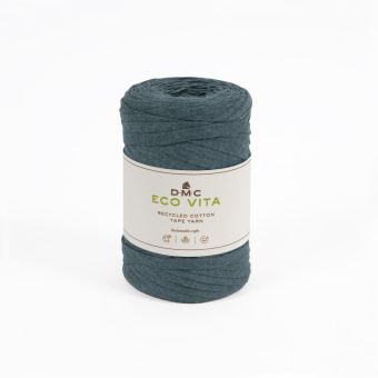  Pelote de fil Eco Vita Tape Yarn 7 bleu fibres recyclées DMC
