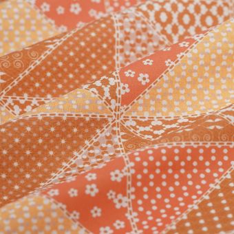 Tissu cretonne Patchwork ocre 
