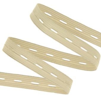 Élastique boutonnière 12 mm beige