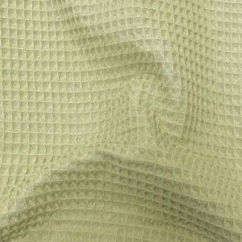 Tissu éponge Nid d'Abeille vert amande