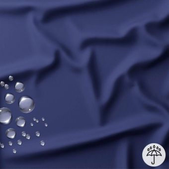 Tissu imperméable uni bleu marine