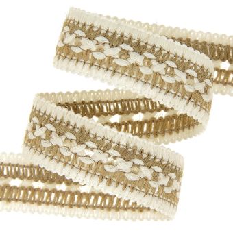 Ruban passementerie jute coton 30 mm