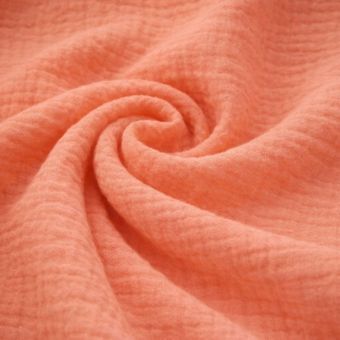 Tissu double gaze Gaby uni papaye