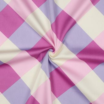 Tissu satin de coton Gingham violet - Nerida Hansen