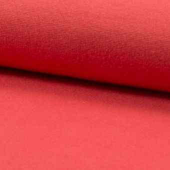 Maille bord-côte coton bio unie corail