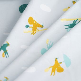 Tissu jersey coton souris gris