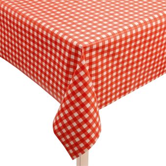 Toile cirée à carreaux vichy rouge