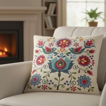 Carré de tissu jacquard folklo