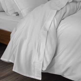 Drap plat percale de coton peigné "Julian" toutes dimensions Coton Pur