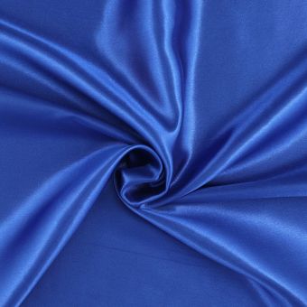 Tissu satin Lala uni bleu royal