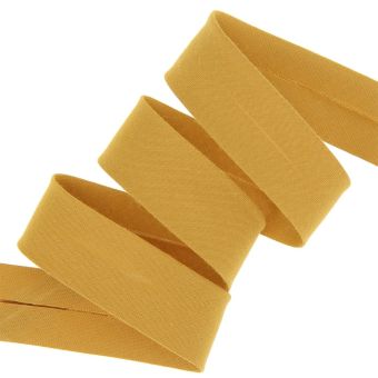 Biais coton bio jaune curry 20 mm