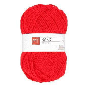 Pelote de fil à tricoter MT basic rouge
