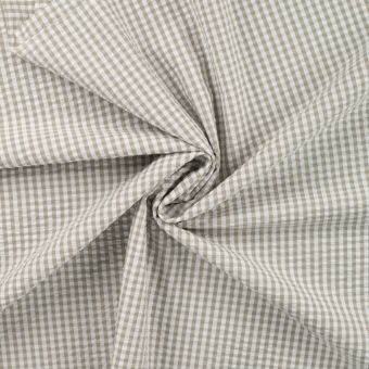 Tissu seersucker imprimé mini vichy vert