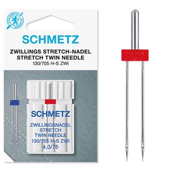 Aiguilles machine Schmetz universelles double stretch 4,0/75 - blister de 1