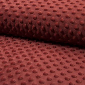 Tissu polaire minky Minnie pois uni  brique