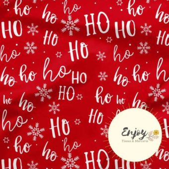 Tissu french terry Père Noël rouge vendu par mètre