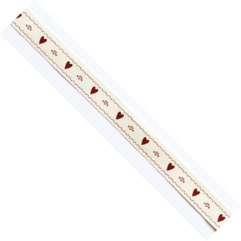 MégaCréa DIY - Ruban en coton coeurs rouge 1,5 cm x 2 m