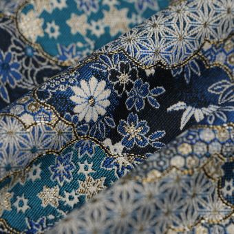 Tissu jacquard nuage bleu 