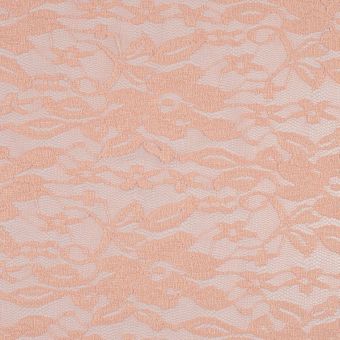 Tissu dentelle résille fleurs rose saumon