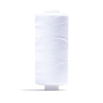 Bobine de fil tous tissus 500 mètres 100 % polyester Blanc
