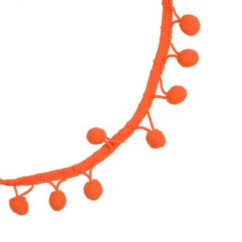 Galon pompons orange 1 cm