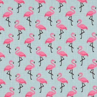 Cretonne flamingo turquoise