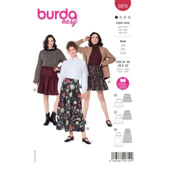 Patron Burda 5978 jupe à étages 36 au 50