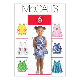 Patron McCALL's M5416CCB Top,Robe,Short Bébé, 1 à 4 ans