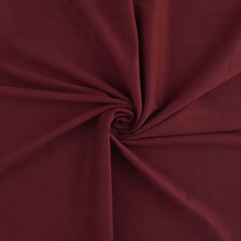 Tissu suédine rouge bordeaux