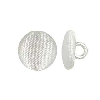 Lot de 6 boutons recouvert satin (9mm - Blanc)