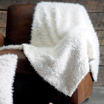 Plaid mouton doux écru 130 x 160cm