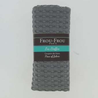 Grand coupon tissu uni 150x60cm gaufré gris anthracite