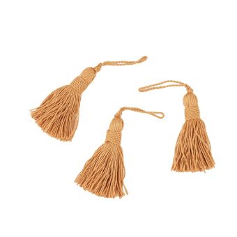 Lot 4 pompons floche mat jaune