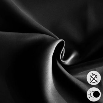 Tissu uni non feu occultant noir - 300 cm