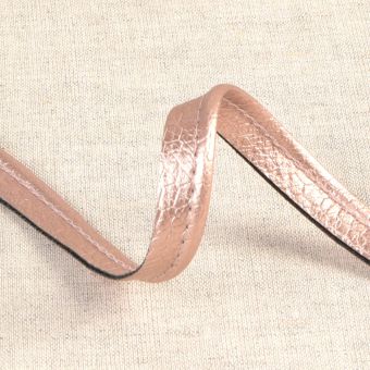 Passepoil simili-cuir lézardé cuivré rose 10mm