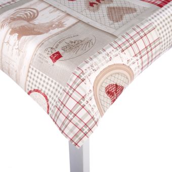 Tissu protège table imprimé poules 