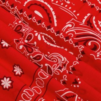 Coupon 3m voile de coton Bandana rouge - Promod Couture