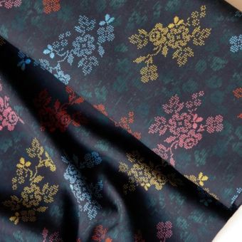 Tissu popeline de viscose ecovero imprimé Empreinte - Lise Tailor