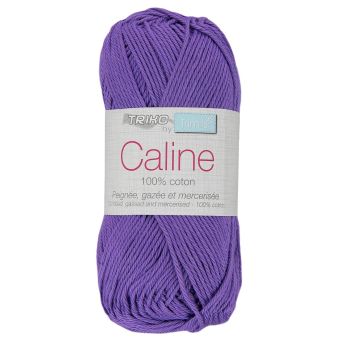 Pelote fil à tricoter Caline 50g 100% coton mercerisé - Col. 129 Violet