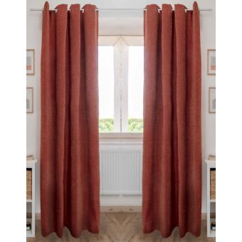 Lot de 2 rideaux occultant phonique et thermique chenille doublé polaire 140 x 240 cm