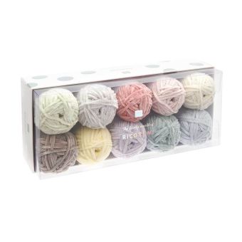 Kit de 10 Pelotes de Fil Chenille Ricorumi Nilli Nilli Pastel - Rico Design