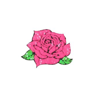 Ecusson thermocollant rose fuchsia 9x8,5cm